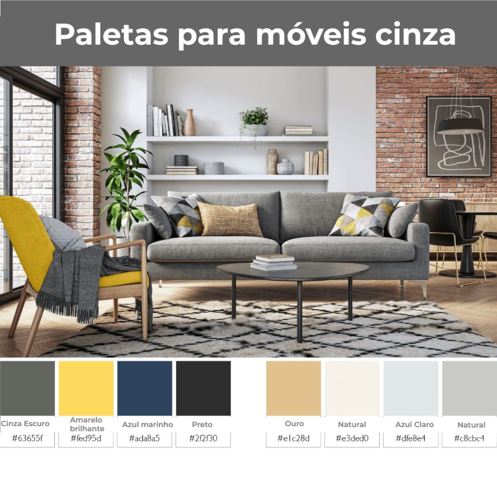 Cores Cinza - Ideias de paletas para decoração de interiores-04