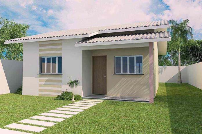 Casas com varanda frontal simples