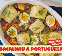 Receita de Bacalhau à Portuguesa Simples e Delicioso