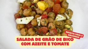 Salada de Grão de Bico com Azeite e Tomate