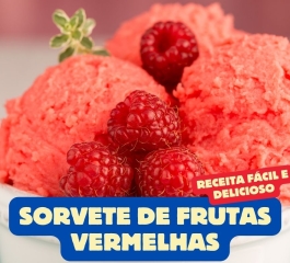 Sorvete de Frutas Vermelhas 100% Natural Feito em Casa em 5 Minutos