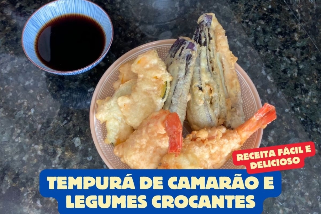 Tempurá de Camarão e Legumes Crocantes